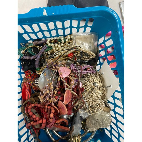 490 - Large selection of assorted costume jewellery includes beads, earrings etc