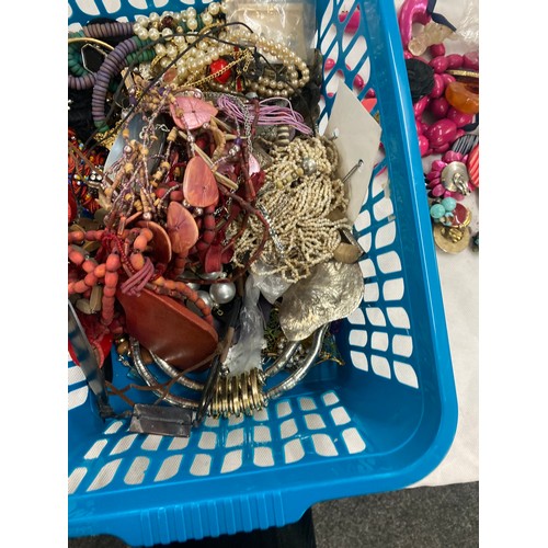 490 - Large selection of assorted costume jewellery includes beads, earrings etc