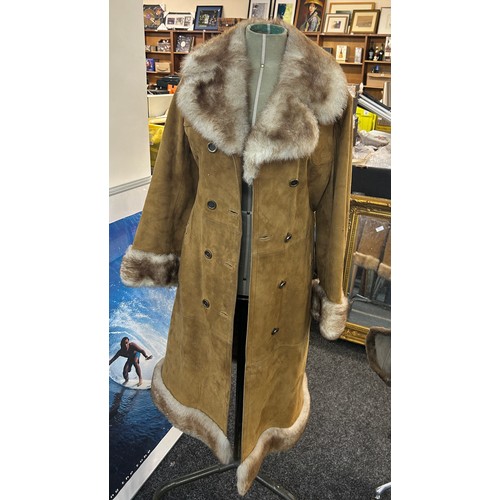 266 - Vintage ladies luxury fur and suede coat maker Kestila