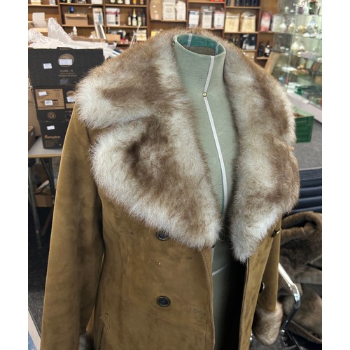 266 - Vintage ladies luxury fur and suede coat maker Kestila