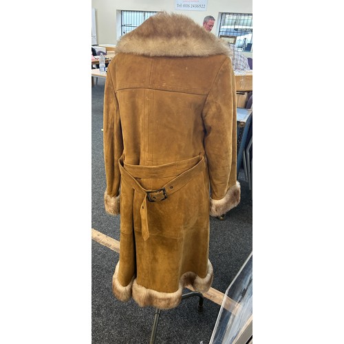 266 - Vintage ladies luxury fur and suede coat maker Kestila