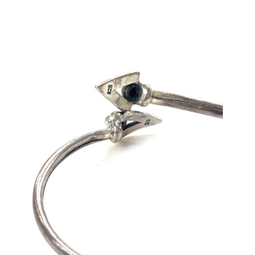 527 - Vintage silver and marcasite bangle total weight 11.4 gams