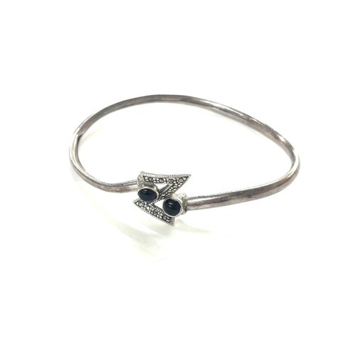 527 - Vintage silver and marcasite bangle total weight 11.4 gams