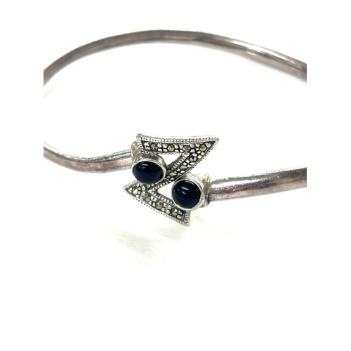 527 - Vintage silver and marcasite bangle total weight 11.4 gams