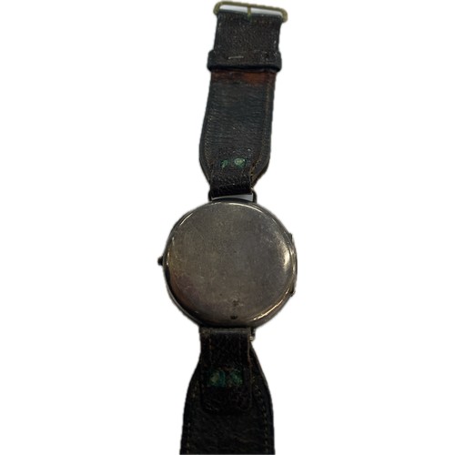 508 - WW1 vintage trench watch with silver case diameter approximately: 34mm, sold as found