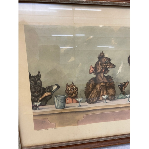 127 - Signed framed Dirty dog series print by Borris Oklien 