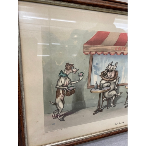 121 - Signed framed Dirty dog series print by Borris Oklien 