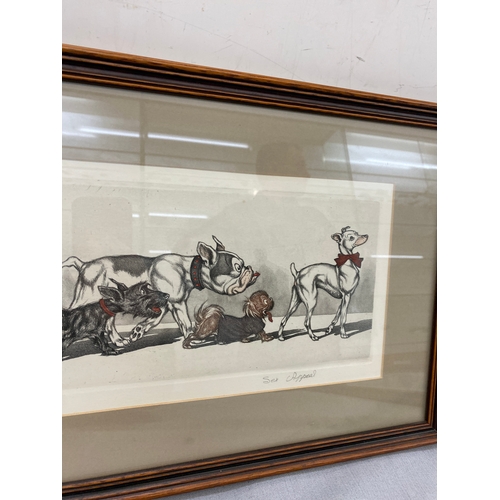 126 - Signed framed Dirty dog series print by Borris Oklien 