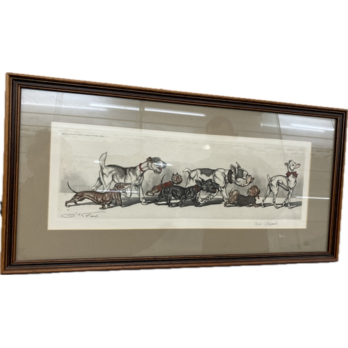 126 - Signed framed Dirty dog series print by Borris Oklien 