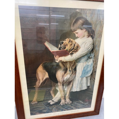 150 - Vintage framed pears print Naughty boy or 