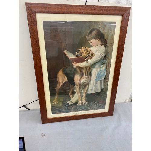 150 - Vintage framed pears print Naughty boy or 