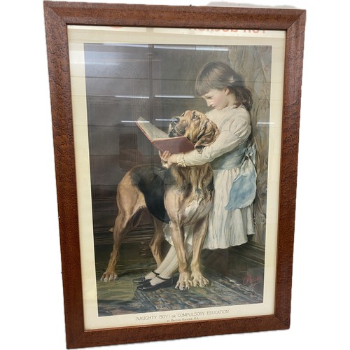 150 - Vintage framed pears print Naughty boy or 