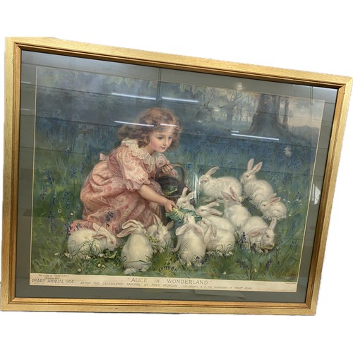 146 - Vintage framed pears print, 