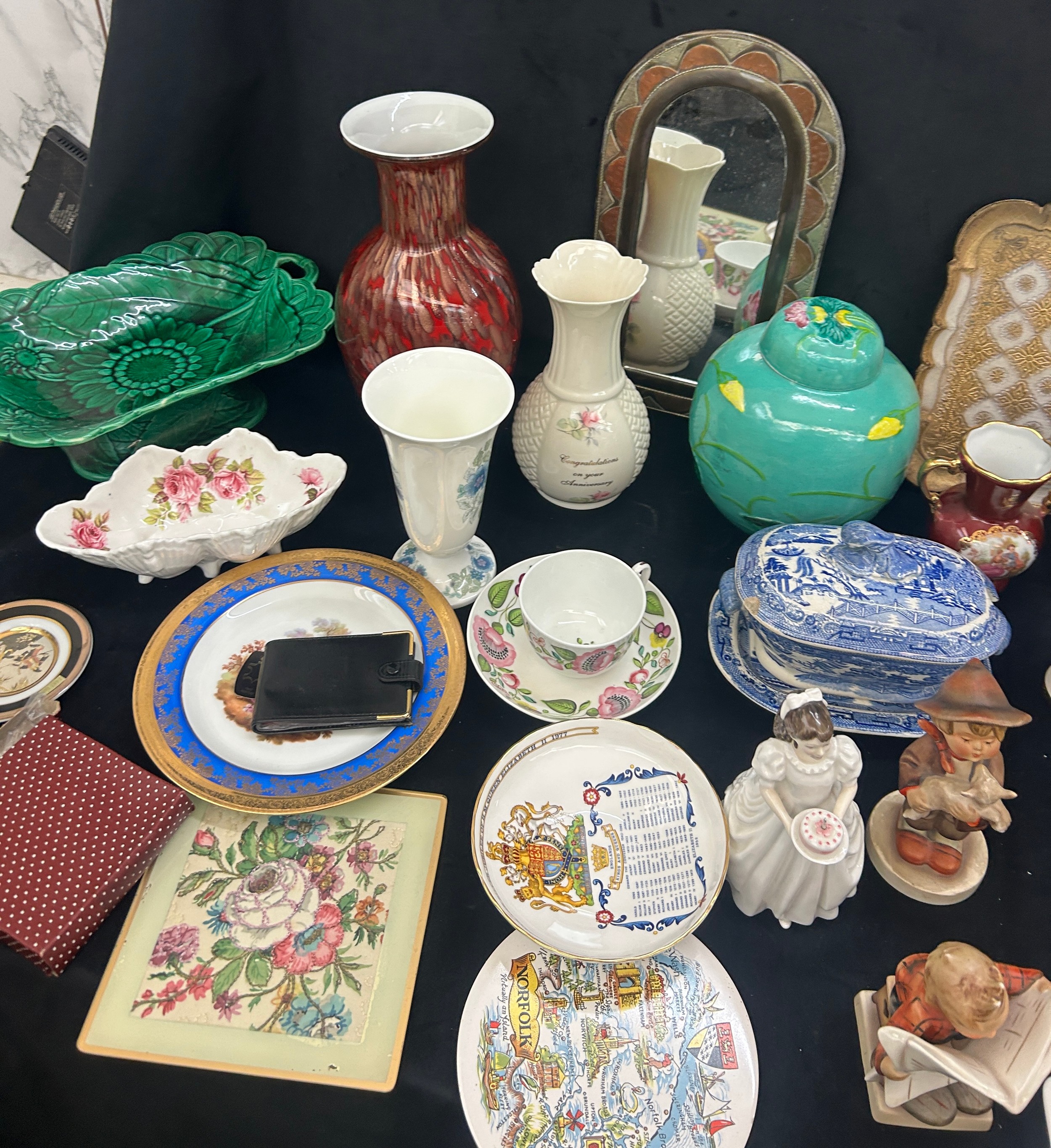 Selection of collectables includes coloured glassware, pottery etc