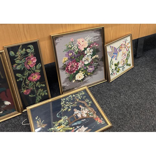 145 - Selection of framed modern Tapestry largest measures approximately 27 inches wide by 19 inches long