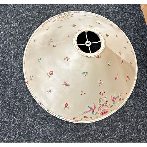 217 - Pair vintage Chinese porcelain vase table lamps on wooden stands , in famille rose style, both have ... 