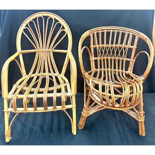 151 - 2 Vintage children's cane chairs 22 inches tall