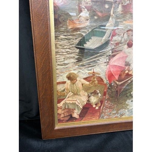 118 - Boulters lock print, Sunday afternoon 1895 by E J Gregory, frame measures approximately 29 x 24 inch... 