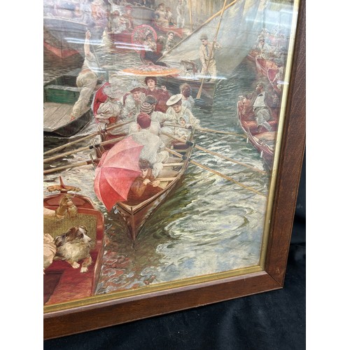 118 - Boulters lock print, Sunday afternoon 1895 by E J Gregory, frame measures approximately 29 x 24 inch... 