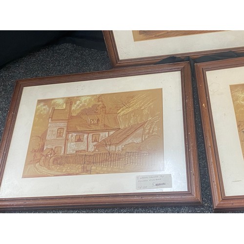 143 - Three Framed water colour by Gordon Willbond, each measures approximately 17 inches by 22 inches