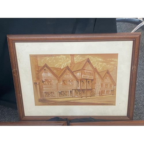 143 - Three Framed water colour by Gordon Willbond, each measures approximately 17 inches by 22 inches