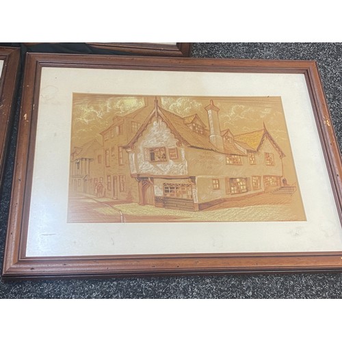 143 - Three Framed water colour by Gordon Willbond, each measures approximately 17 inches by 22 inches