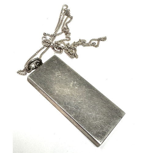 42 - Vintage silver ingot pendant necklace weight 32g