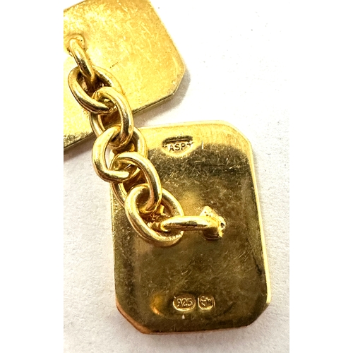 121 - 2 Pairs of heavy silver hallmarked cuff links  inc blue enamel & gold gilt hallmarked ASP total weig... 