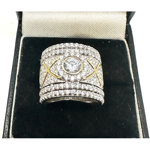 126 - Large Tova Diamonique 925 Sterling Silver Ring