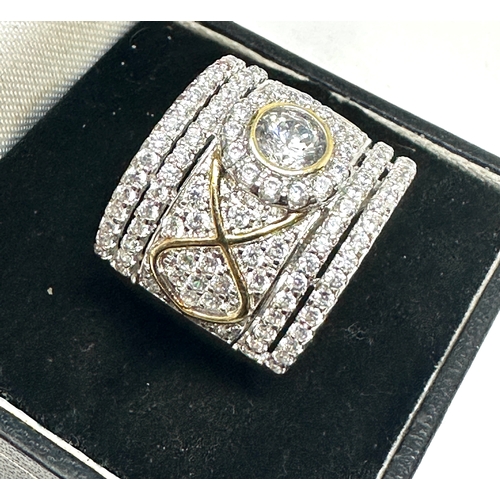 126 - Large Tova Diamonique 925 Sterling Silver Ring