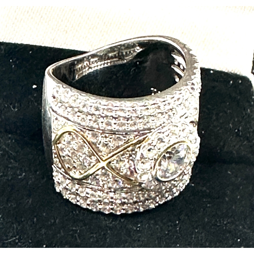 126 - Large Tova Diamonique 925 Sterling Silver Ring