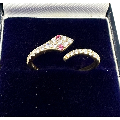 129 - Vintage silver gemstone set snake ring