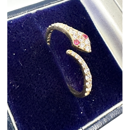 129 - Vintage silver gemstone set snake ring