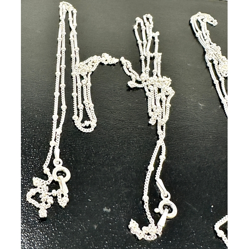 132 - 6 new silver necklace chains weight 18g