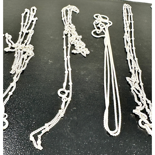 132 - 6 new silver necklace chains weight 18g