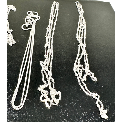 132 - 6 new silver necklace chains weight 18g
