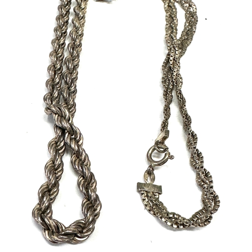 133 - 2 vintage silver necklace chains weight 37g
