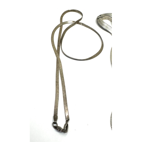 135 - 3 Vintage silver necklaces weight 30g