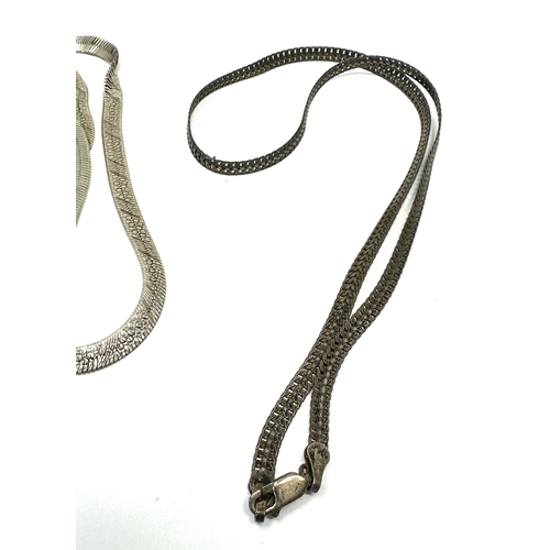 135 - 3 Vintage silver necklaces weight 30g