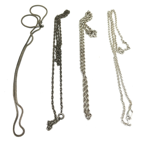 136 - 4 Vintage silver necklaces chains weight 21g