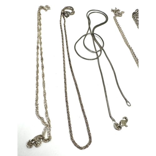 137 - 6 vintage silver necklace chains weight 26g