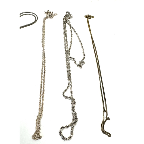 137 - 6 vintage silver necklace chains weight 26g