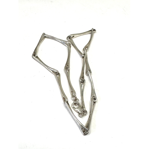 140 - Vintage silver long link chain necklace. weight 18g