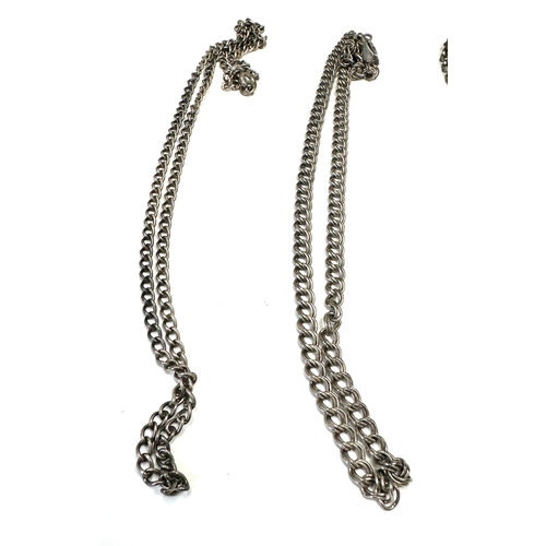 141 - 3 vintage silver necklace chains weight 35g