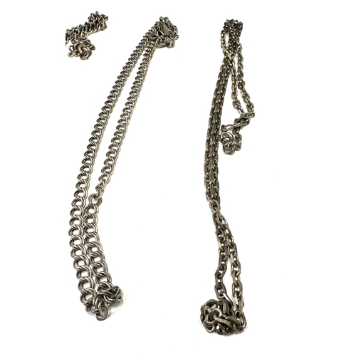 141 - 3 vintage silver necklace chains weight 35g