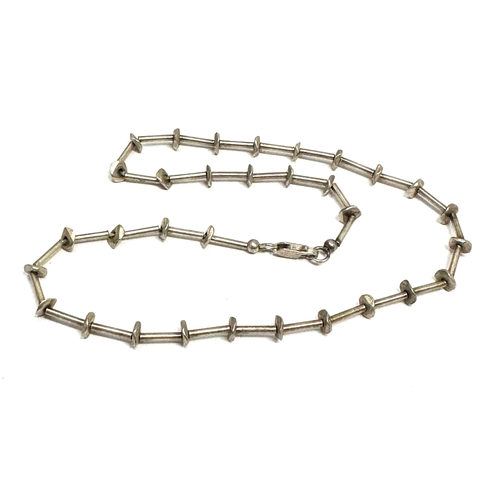 150 - Vintage silver modernist necklace weight 20g