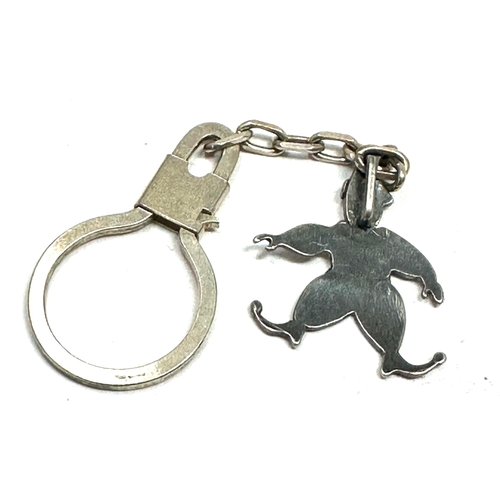 154 - Vintage silver key ring with clown pendant