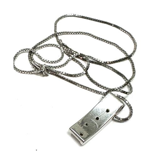 164 - Vintage silver & diamond set pendant necklace