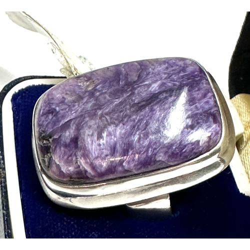 221 - Kali ma designer Silver large chaurite stone set ring weight 19g