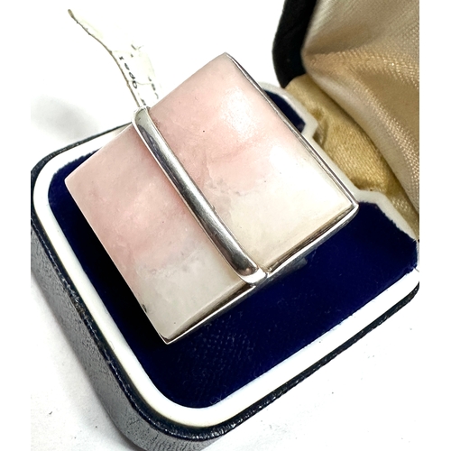 223 - large Sterling silver Kali Ma designer rose opal ring weight 14g